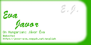 eva javor business card